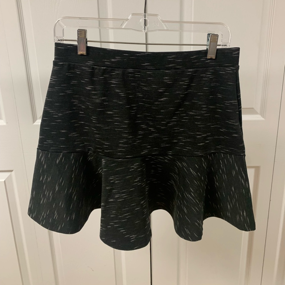 Black & White Marled Skater Skirt